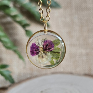 Jagodowy las zawieszka wisiorek złoty