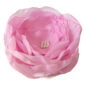 Jasno różowa broszka kwiatek 8cm