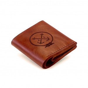 Jasnobrązowy portfel z kieszenią na bilon