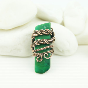 Jaspis cesarski broszka wire wrapping II