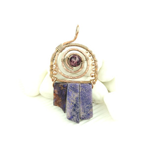 Jaspis cesarski wisiorek wire wrapping III