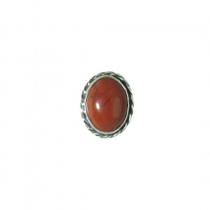 Jaspis czerwony w srebrze pierścionek  vintage