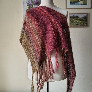 Jesień - miła, ciekawa chusta z ekskluzywną japońską włóczką Noro