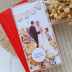 Jesienna kartka ślubna | Szczęścia młodej parze