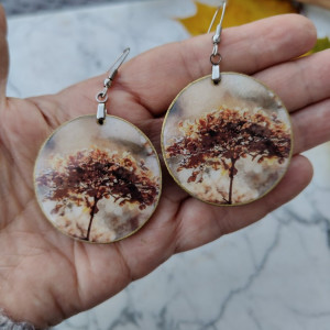 Jesienne Kolczyki - Kwiat hortensji