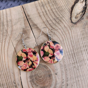Jesienne kolczyki z żywicy z grafiką