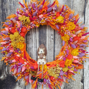 Jesienny wianek z suszu, #J1, eko dekoracja, rozmiar 45 cm