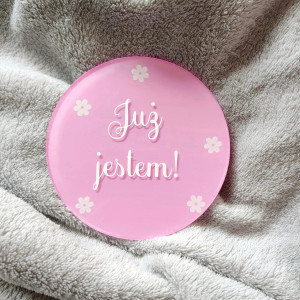 Już jestem, tabliczka do sesji noworodkowej, z okazji narodzin
