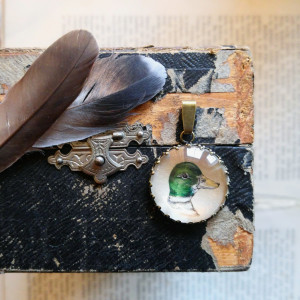 Kaczka, Ręcznie malowany naszyjnik, miniatura
