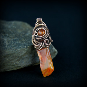 Karneol wisiorek wire wrapping II