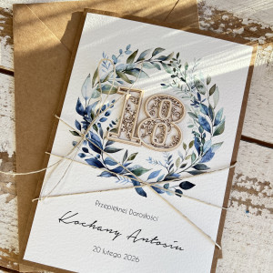 Kartka A5 ręcznie robiona na 18 urodziny + piękne życzenia 5