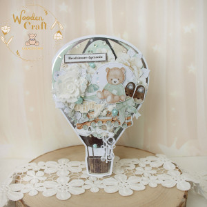 Kartka balonik prezent na roczek narodziny chrzest "Little One" GOTOWA