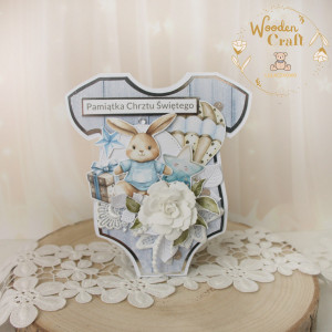 Kartka body na chrzest, roczek, narodziny "CuteBabyBoy" GOTOWA