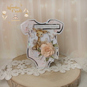 Kartka body na chrzest, roczek, narodziny "CuteBabyGirl"GOTOWA