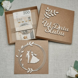 Kartka Boho drewniane dekory pudełko personalizowana GW1W3