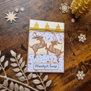 kartka bożonarodzeniowa jelenie #1