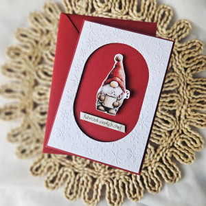 Kartka bożonarodzeniowa z gnomem na dystansie 2