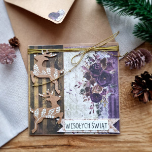 Kartka bożonarodzeniowa z jeleniem #1