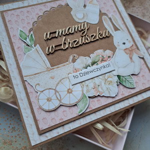 Kartka dla kobiety w ciąży, mamy dziewczynki