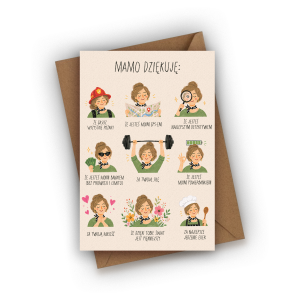 Kartka dla Mamy- Mamo dziękuję...