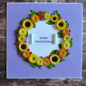 Kartka Dzień Nauczyciela  quilling kartki WIANEK