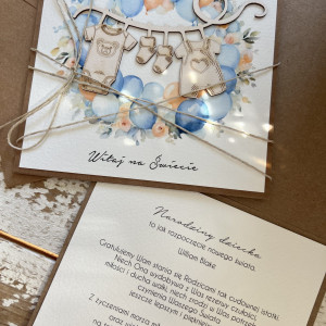 Kartka gratulacje z okazji narodzin dziecka chłopca KND-521