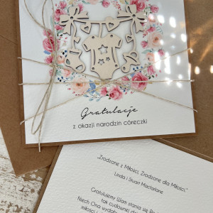 Kartka gratulacje z okazji narodzin dziecka dziewczynki KND-053