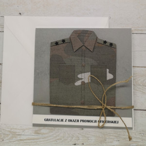 Kartka gratulacyjna z okazji promocji oficerskiej-dwie gwiazdki