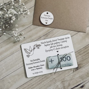 Kartka komunijna na pieniądze 1