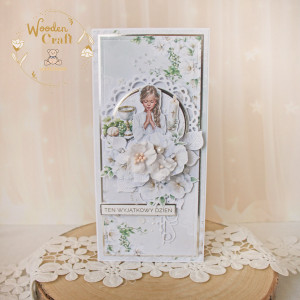 Kartka komunijna Pamiątka Pierwszej Komunii prezent "Bright 2" GOTOWA