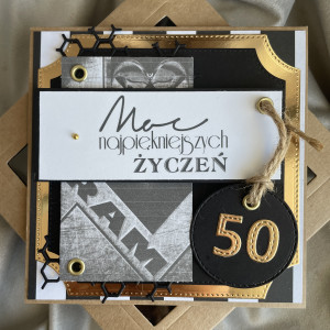 Kartka męska w pudełku 50-tka lub inny jubileusz!