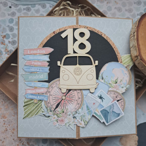 Kartka na 18-stkę/18-ste urodziny dla podróżniczki