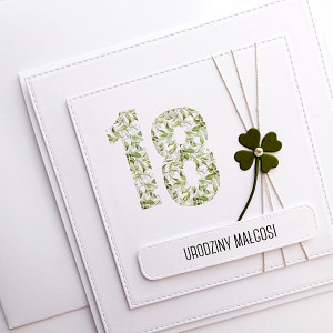 Kartka na 18 urodziny handmade z życzeniami