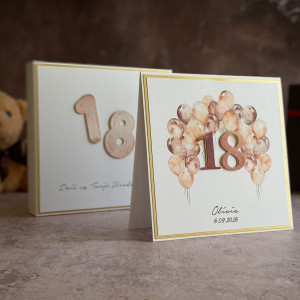 Kartka na 18 urodziny z pudełkiem i kopertą, BH 20