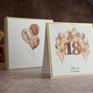 Kartka na 18 urodziny z pudełkiem i kopertą BH 20E