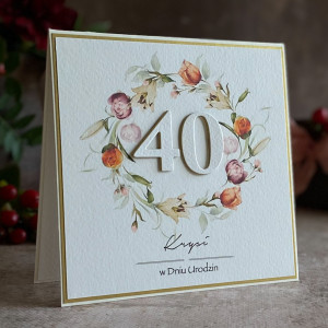 Kartka na 40 urodziny z personalizacją, BH 65