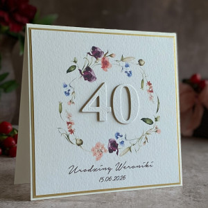 Kartka na 40 urodziny z personalizacją, BH 70