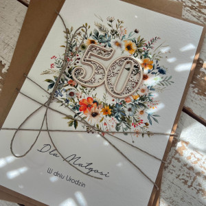 Kartka na 50 urodziny pięćdziesiątkę A5 KU50-035