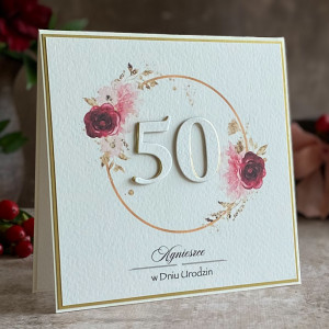 Kartka na 50 urodziny z personalizacją, BH 50