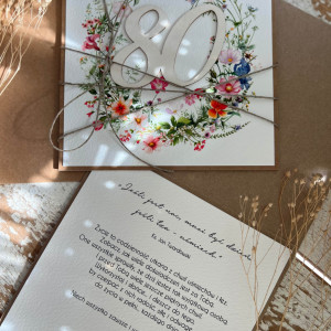 Kartka na 80 urodziny + piękne życzenia KU80-010