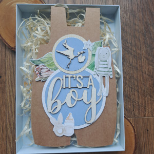 Kartka na baby shower chłopca (w pudełku)2