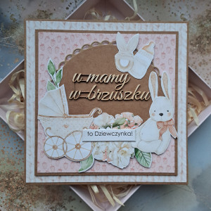 Kartka na baby shower dziewczynki (w pudełku))