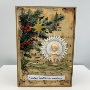 Kartka na Boże Narodzenie - wzór nr 4, vintage, personalizacja