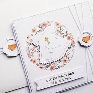 Kartka na Chrzest minimalistyczna z szatką