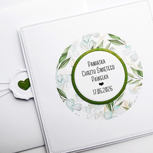 Kartka na Chrzest ręcznie robiona w zieleni