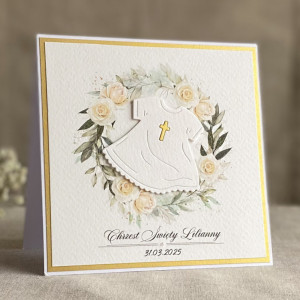 Kartka na chrzest w ozdobnej kopercie,  53b