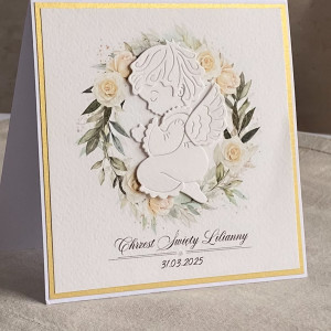 Kartka na chrzest w ozdobnej kopercie, c 53