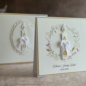 Kartka na chrzest z pudełkiem i kopertą  49c