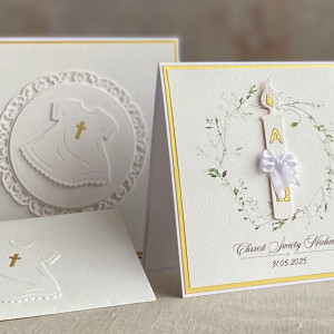 Kartka na chrzest z pudełkiem i kopertą, 63-A