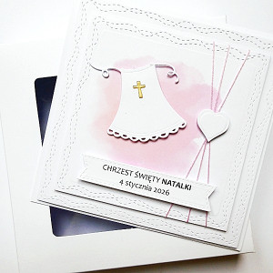 Kartka na Chrzest z szatką minimalistyczna